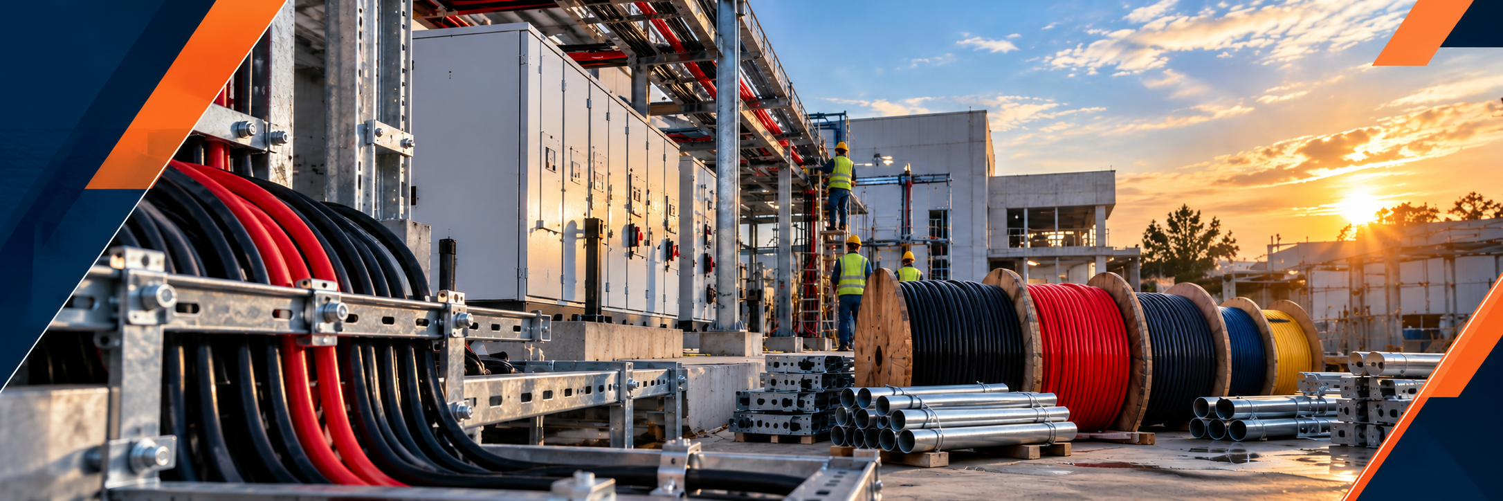 Electrical cable reels and industrial infrastructure